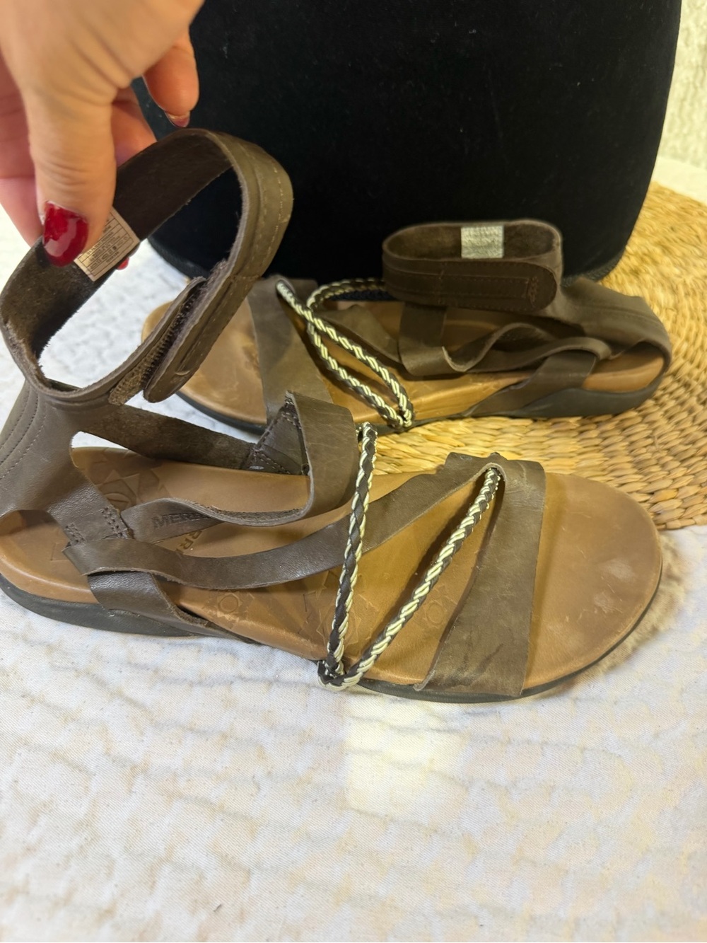 Merrell Brown Strappy Braided Women's Sandals